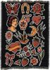 American Traditional Flash Red - Tattoo Design - Tapestry Throw Blanket Woven from Cotton - Made in The USA (50x60)