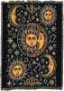Celestial American Traditional - Tattoo Design - Tapestry Throw Blanket Woven from Cotton - Made in The USA (50x60)