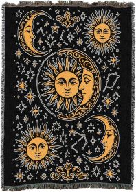 Celestial American Traditional - Tattoo Design - Tapestry Throw Blanket Woven from Cotton - Made in The USA (50x60)