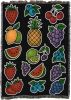 Fierce Blooms - Tattoo Design - Tapestry Throw Blanket Woven from Cotton - Made in The USA (50x60)