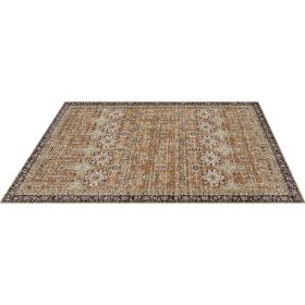 Area Rug, 7.5 x 9.5 ft Large Washable Rug, Non-Slip and Tear-Resistant Soft Carpet, Pet & Child Friendly Vintage Area Rugs, Indoor Mat for Bedroom