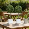 Artificial plant set, 2 pieces, pruning balls, used for home or office decoration, green