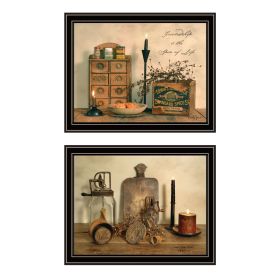 Trendy Decor 4U 2- Piece Vignette Friendship is the Spice of Life Black Framed Wall Art for Living Room