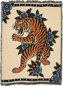 Heart Breaker - Tattoo Design - Tapestry Throw Blanket Woven from Cotton - Made in The USA (50x60)