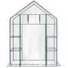 Mini Walk-in Greenhouse with PVC Cover, 4-Shelf Indoor Outdoor Plant Gardening Green House for Garden Backyard, 56" x 29" x 77", Transparent