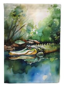 Alligator House Flag Large Porch Sleeve Pole Decorative Outside Yard Banner Artwork Wall Hanging, Polyester, House Size, Multicolor