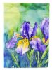 Tennessee Iris in Watercolor House Flag Large Porch Sleeve Pole Decorative Outside Yard Banner Artwork Wall Hanging, Polyester, House Size, Multicolor