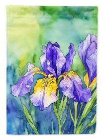 Tennessee Iris in Watercolor House Flag Large Porch Sleeve Pole Decorative Outside Yard Banner Artwork Wall Hanging, Polyester, House Size, Multicolor