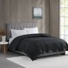 Lightweight Down Alternative Blanket with Satin Trim Black King
