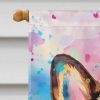 German Shepherd Hippie Dawg House Flag Large Porch Sleeve Pole Decorative Outside Yard Banner Artwork Wall Hanging, Polyester, House Size, Multicolor