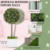 Artificial plant set, 2 pieces, pruning balls, used for home or office decoration, green