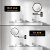 8.6" Wall Mounted Makeup Mirror with LED Lights, Double Sided 1X/10X Magnifying Mirror, 360Â° Swivel Bathroom Vanity Mirror with Extension Arm