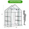 Mini Walk-in Greenhouse with PVC Cover, 4-Shelf Indoor Outdoor Plant Gardening Green House for Garden Backyard, 56" x 29" x 77", Transparent