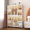 Portable Wardrobe Closet Storage Organizer for Clothes,Clothes Dresser,12 Magnetic Doors-12 Cubes & 2 Hanging Rod,16 pcs hangers