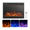 23 Inches 750W/1500W Electric Fireplace Heater with Alter Flame Color and Brightness
