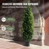 Artificial Cedar Topiary Tree, 48 inch Tall (2 Pieces), with Extra Leaves & Pot Faux Evergreen Fake Pine Cypress Trees Plant