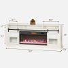 Fireplace TV Stand for TVs Up to 80 Inch, TV Console with Electric Fireplace, Open Storage and Side Cabinets, White