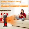 Portable 1500W Space Heater with Fireplace,90Â° Oscillating PTC Ceramic, Adjustable Thermostat Tower Heater