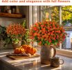 Artificial Autumn Outdoor Flowers, Simulated Chrysanthemums - 12 Bundles of UV-Resistant, Fade-Resistant Artificial Plastic Plants for Garden, Porch