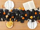 13 FT Black Garland Halloween 2pcs Artificial Black Maple Leaf Garlands Fall Leaves Vines for Autumn Thankgiving Halloween Decoration for Home