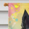 Scottish Terrier Hippie Dawg House Flag Large Porch Sleeve Pole Decorative Outside Yard Banner Artwork Wall Hanging, Polyester, House Size, Multicolor