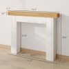 Modern Fireplace Mantel, Freestanding Fireplace Surround with Leg for Electric Fireplaces, 51.2" W x 40.6" H, Natural Wood