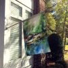 Alligator House Flag Large Porch Sleeve Pole Decorative Outside Yard Banner Artwork Wall Hanging, Polyester, House Size, Multicolor