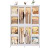 Portable Wardrobe Closet Storage Organizer for Clothes,Clothes Dresser,12 Magnetic Doors-12 Cubes & 2 Hanging Rod,16 pcs hangers