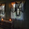 Set of 5 Halloween Creepy Gauze Cloth Decoration, Indoor Outdoor Black Scary Halloween Gauze Tapestry Decor