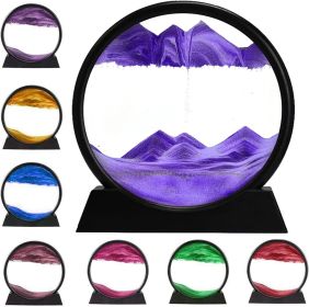 3D Dynamic Sand Art Around Glass. Experience Serenity in Motion (Color: Purple)