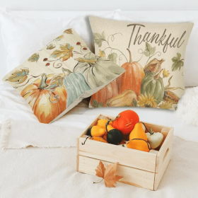 Thanksgiving Fall Throw Pillows Cushion Case 18x18 in Set Of 4 (Option: 4pcs)